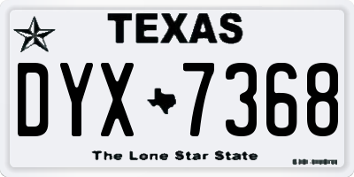 TX license plate DYX7368