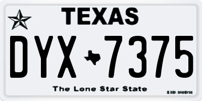 TX license plate DYX7375