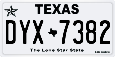 TX license plate DYX7382
