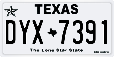 TX license plate DYX7391
