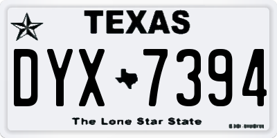 TX license plate DYX7394