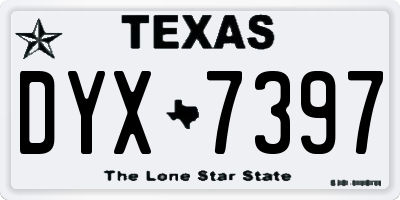 TX license plate DYX7397