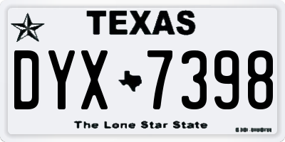 TX license plate DYX7398