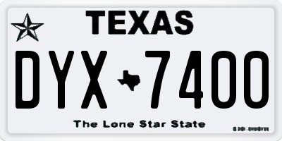 TX license plate DYX7400