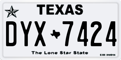 TX license plate DYX7424