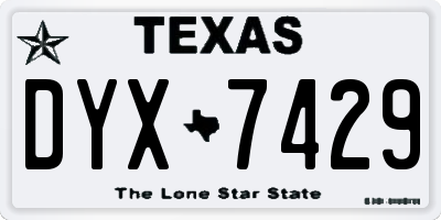 TX license plate DYX7429