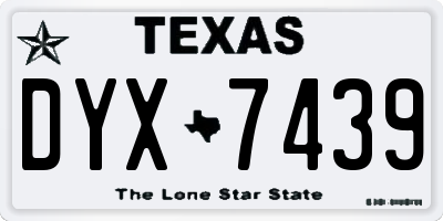 TX license plate DYX7439