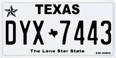 TX license plate DYX7443