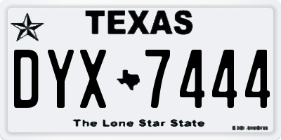 TX license plate DYX7444