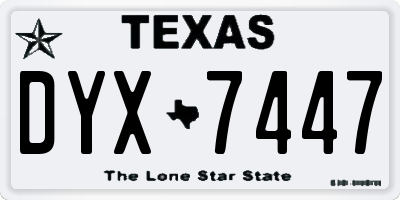 TX license plate DYX7447