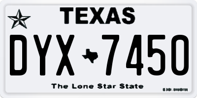 TX license plate DYX7450