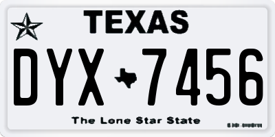 TX license plate DYX7456