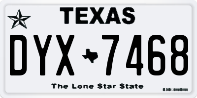 TX license plate DYX7468