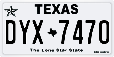TX license plate DYX7470