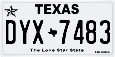 TX license plate DYX7483
