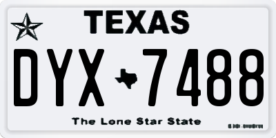 TX license plate DYX7488