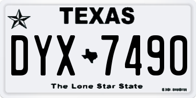 TX license plate DYX7490