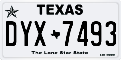 TX license plate DYX7493