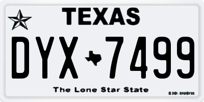 TX license plate DYX7499