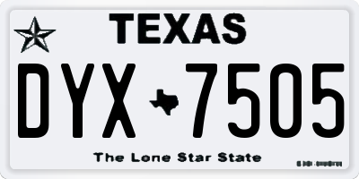TX license plate DYX7505