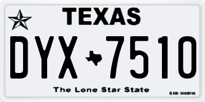 TX license plate DYX7510