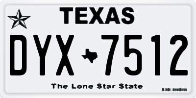 TX license plate DYX7512