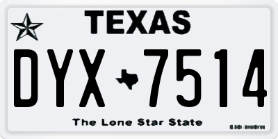 TX license plate DYX7514