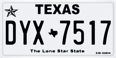 TX license plate DYX7517