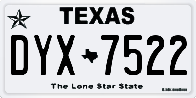 TX license plate DYX7522