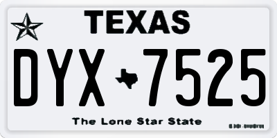 TX license plate DYX7525