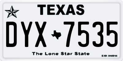 TX license plate DYX7535