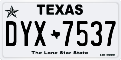 TX license plate DYX7537