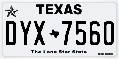 TX license plate DYX7560