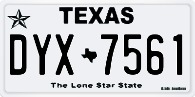 TX license plate DYX7561