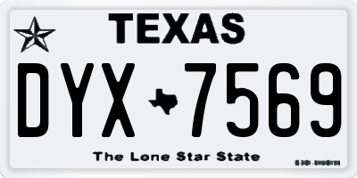 TX license plate DYX7569