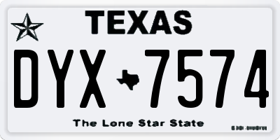 TX license plate DYX7574