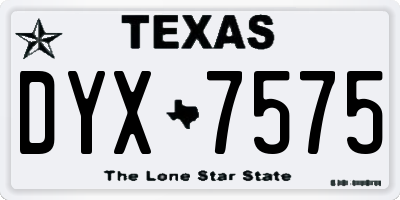 TX license plate DYX7575
