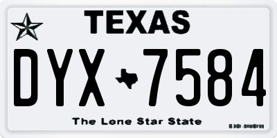 TX license plate DYX7584