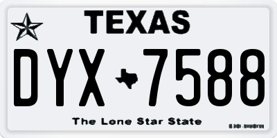 TX license plate DYX7588
