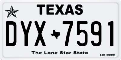 TX license plate DYX7591