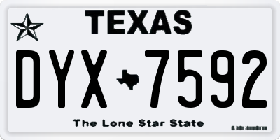 TX license plate DYX7592