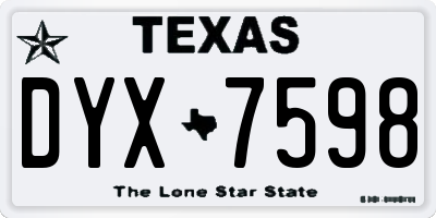 TX license plate DYX7598