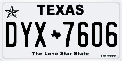 TX license plate DYX7606