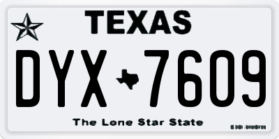 TX license plate DYX7609