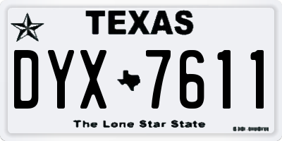 TX license plate DYX7611