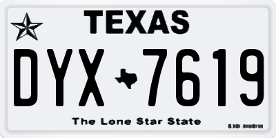 TX license plate DYX7619