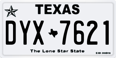 TX license plate DYX7621