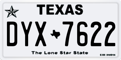 TX license plate DYX7622