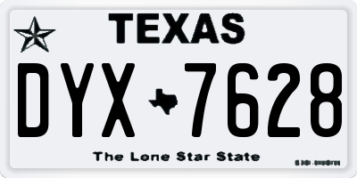 TX license plate DYX7628