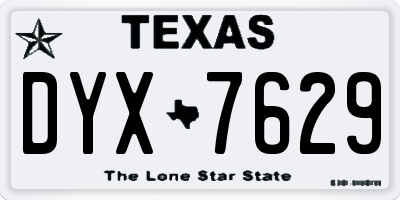 TX license plate DYX7629